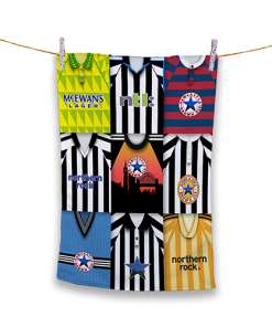 Tea Towel Newcastle Utd Classic Kits Montage Retro Shirt Tea Towel