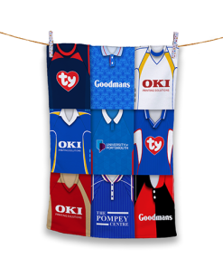 Tea Towel Portsmouth Classic Kits Montage Retro Shirt Tea Towel
