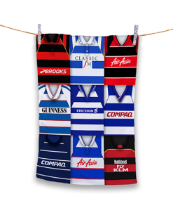 Tea Towel QPR Classic Kits Montage Retro Shirt Tea Towel