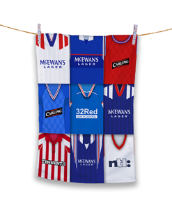 Tea Towel Rangers Classic Kits Montage Retro Shirt Tea Towel