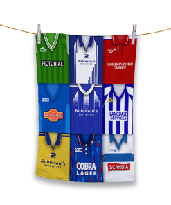 Tea Towel Stockport Classic Kits Montage Retro Shirt Tea Towel