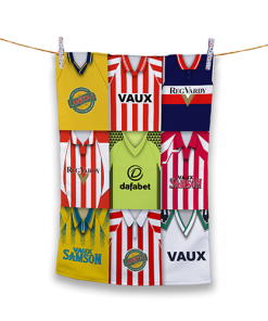 Tea Towel Sunderland Classic Kits Montage Retro Shirt Tea Towel