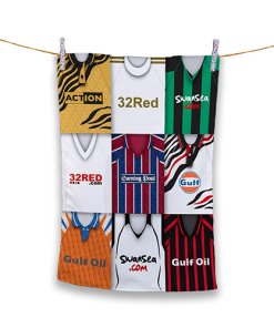 Tea Towel Swansea Classic Kits Montage Retro Shirt Tea Towel
