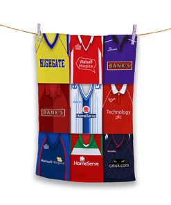 Tea Towel Walsall Classic Kits Montage Retro Shirt Tea Towel
