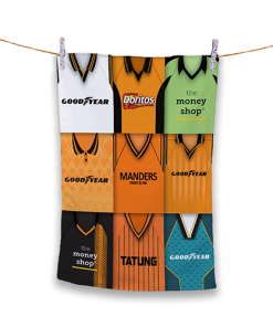 Tea Towel Wolves Classic Kits Montage Retro Shirt Tea Towel