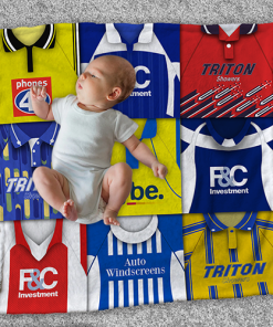 Birmingham Classic Kits Montage Retro Shirt Baby Fleece Blanket