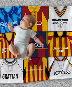 Bradford Classic Kits Montage Retro Shirt Baby Fleece Blanket