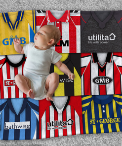 Brentford Classic Kits Montage Retro Shirt Baby Fleece Blanket