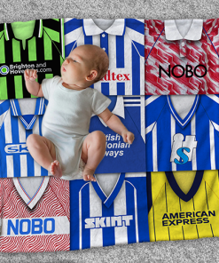 Brighton Classic Kits Montage Retro Shirt Baby Fleece Blanket