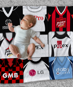 Fulham Classic Kits Montage Retro Shirt Baby Fleece Blanket