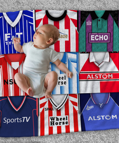 Lincoln City Classic Kits Montage Retro Shirt Baby Fleece Blanket