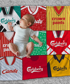 Liverpool Classic Kits Montage Retro Shirt Baby Fleece Blanket