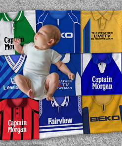 Millwall Classic Kits Montage Retro Shirt Baby Fleece Blanket