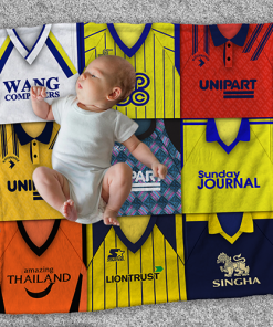 Oxford Utd Classic Kits Montage Retro Shirt Baby Fleece Blanket
