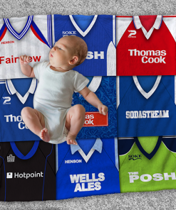 Peterborough Classic Kits Montage Retro Shirt Baby Fleece Blanket