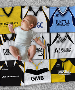 Port Vale Classic Kits Montage Retro Shirt Baby Fleece Blanket