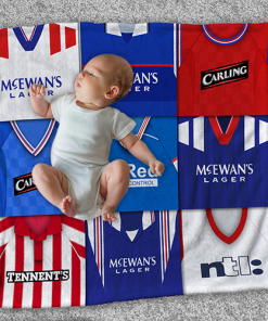 Rangers Classic Kits Montage Retro Shirt Baby Fleece Blanket