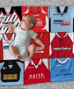 Rotherham Classic Kits Montage Retro Shirt Baby Fleece Blanket