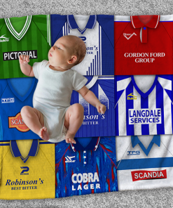 Stockport Classic Kits Montage Retro Shirt Baby Fleece Blanket