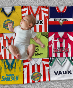 Sunderland Classic Kits Montage Retro Shirt Baby Fleece Blanket