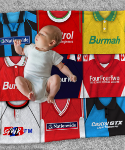 Swindon Town Classic Kits Montage Retro Shirt Baby Fleece Blanket