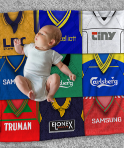 Wimbledon Classic Kits Montage Retro Shirt Baby Fleece Blanket