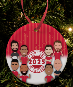 Liverpool Champions Of England 2025 Vector Heroes Christmas Tree Decoration
