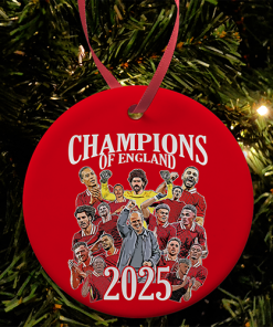 Liverpool Champions Of England 2025 Design 1 Christmas Tree Decoration