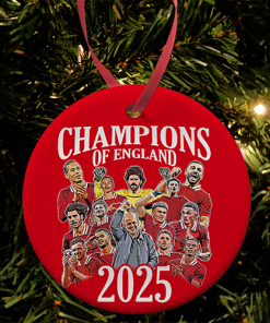 Liverpool Champions Of England 2025 Design 1 Christmas Tree Decoration