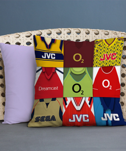 Arsenal Retro Kit Montage Jumbo Football Cushion Classic Kits