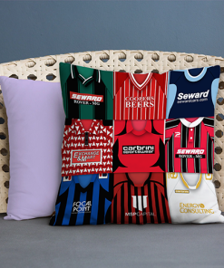 Bournemouth Retro Kit Montage Jumbo Football Cushion Classic Kits