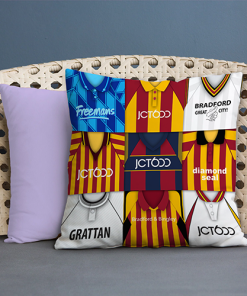 Bradford Retro Kit Montage Jumbo Football Cushion Classic Kits
