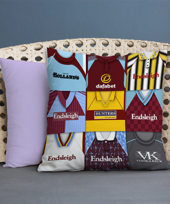 Burnley Retro Kit Montage Jumbo Football Cushion Classic Kits