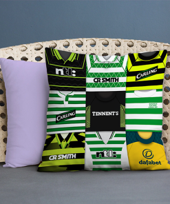 Celtic Retro Kit Montage Jumbo Football Cushion Classic Kits