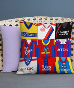 Crystal Palace Retro Kit Montage Jumbo Football Cushion Classic Kits
