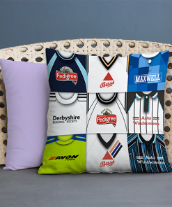 Derby County Retro Kit Montage Jumbo Football Cushion Classic Kits