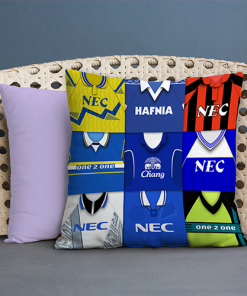 Everton Retro Kit Montage Jumbo Football Cushion Classic Kits