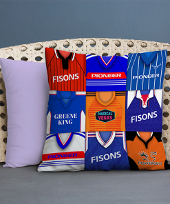 Ipswich Town Retro Kit Montage Jumbo Football Cushion Classic Kits