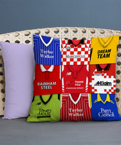 Leyton Orient Retro Kit Montage Jumbo Football Cushion Classic Kits