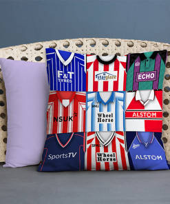 Lincoln City Retro Kit Montage Jumbo Football Cushion Classic Kits