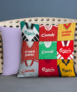 Liverpool Retro Kit Montage Jumbo Football Cushion Classic Kits