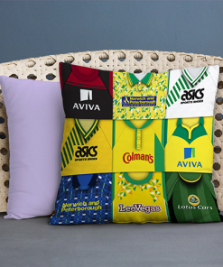 Norwich City Retro Kit Montage Jumbo Football Cushion Classic Kits