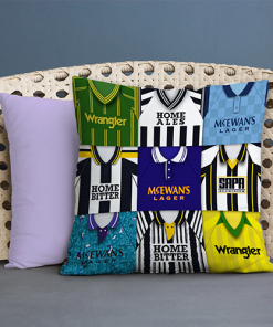 Notts County Retro Kit Montage Jumbo Football Cushion Classic Kits
