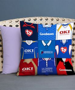 Portsmouth Retro Kit Montage Jumbo Football Cushion Classic Kits