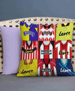 Sheff Utd Retro Kit Montage Jumbo Football Cushion Classic Kits