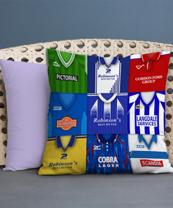 Stockport County Retro Kit Montage Jumbo Football Cushion Classic Kits
