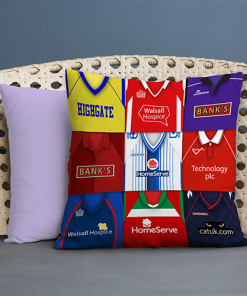 Walsall Retro Kit Montage Jumbo Football Cushion Classic Kits