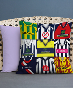 West Brom Retro Kit Montage Jumbo Football Cushion Classic Kits