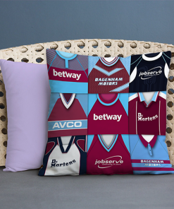 West Ham Retro Kit Montage Jumbo Football Cushion Classic Kits