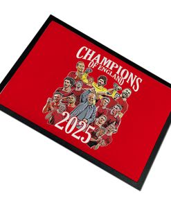 Liverpool Champions Of England 2024-25 Door Floor Mat Design 1